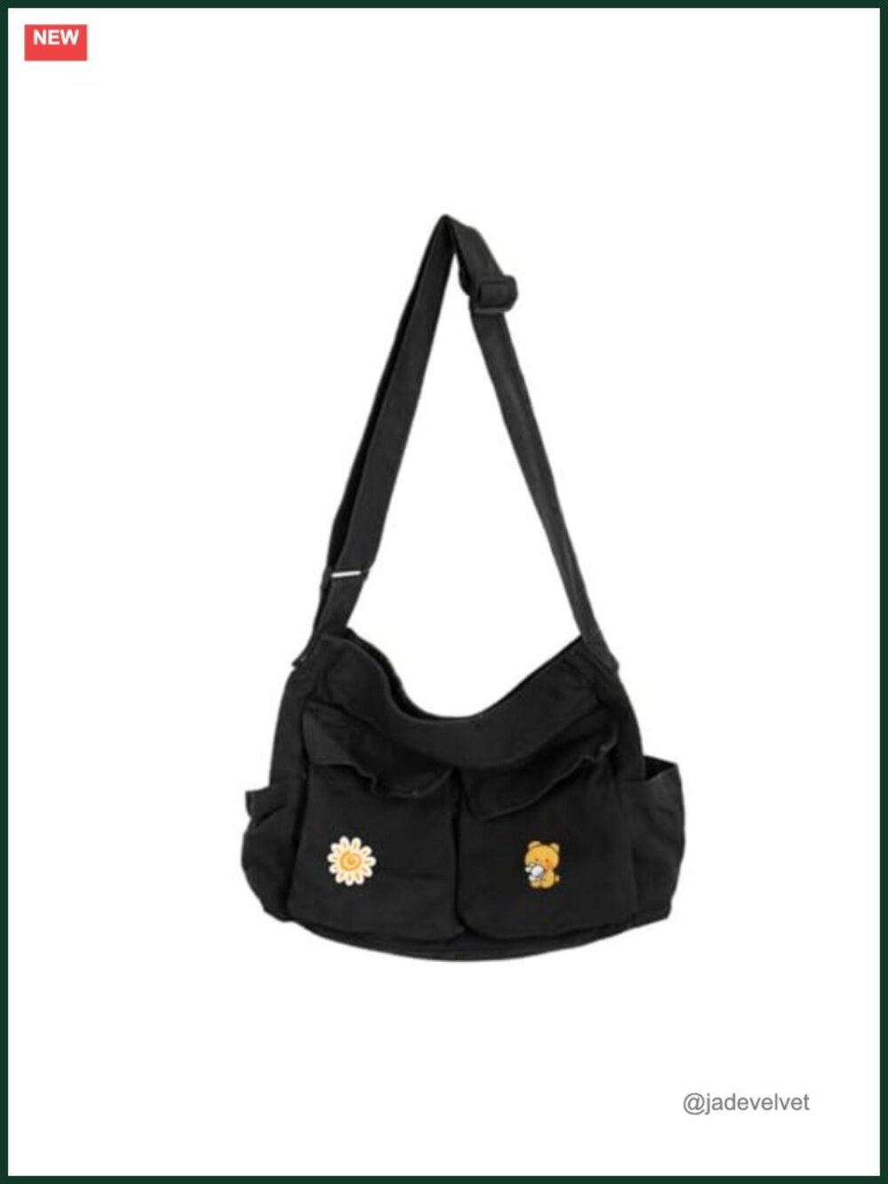 Canvas Messenger Bag Large Laptop Bag Crossbody Shoulder Bag with Multiple